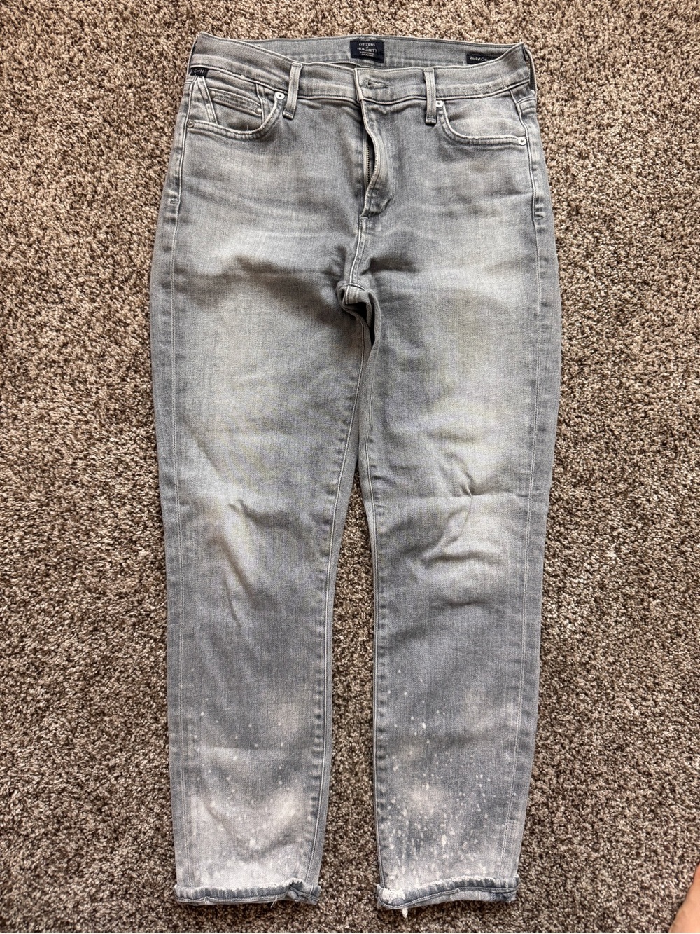 Citizens Of Humanity Women's Gray Skinny Jeans with Subtle Paint Detail